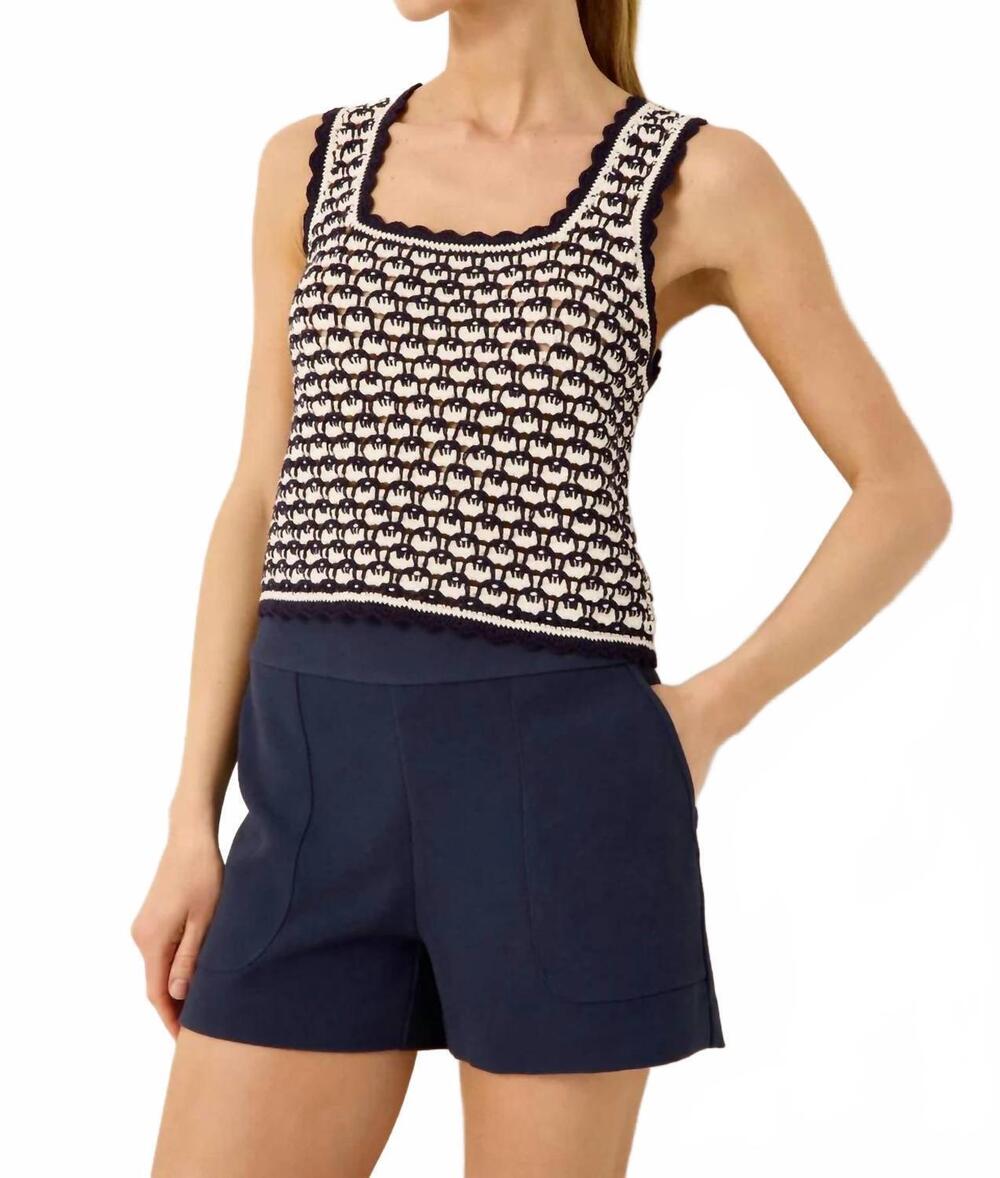 NEW MARIE OLIVER ella square neck top in navy